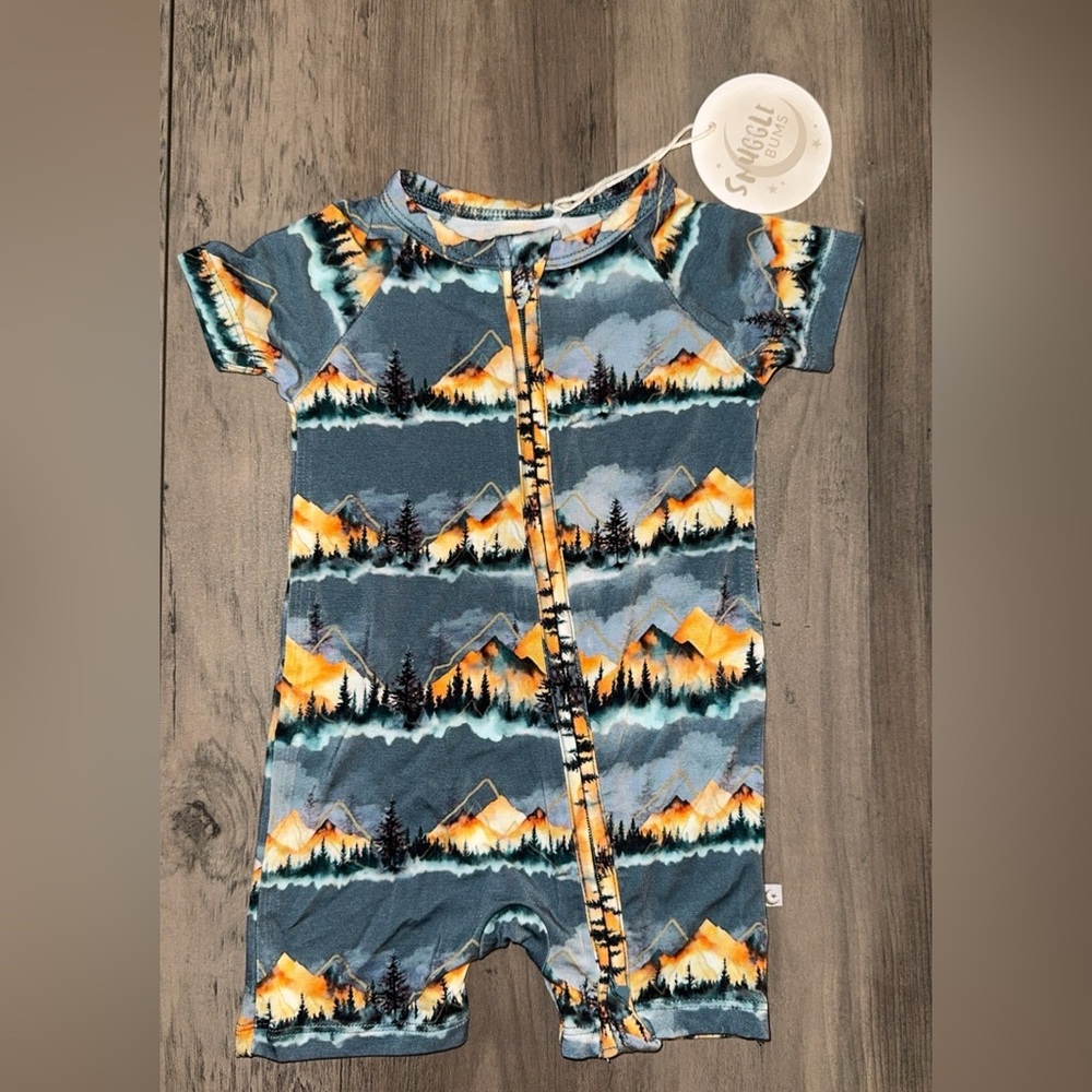 Snuggle Bums Mountain Print Romper 0-3m